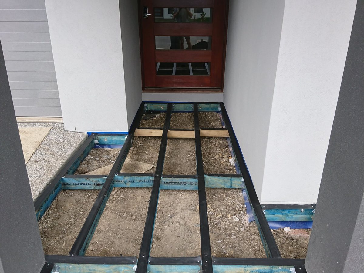 Entry deck subframe set out and levelled