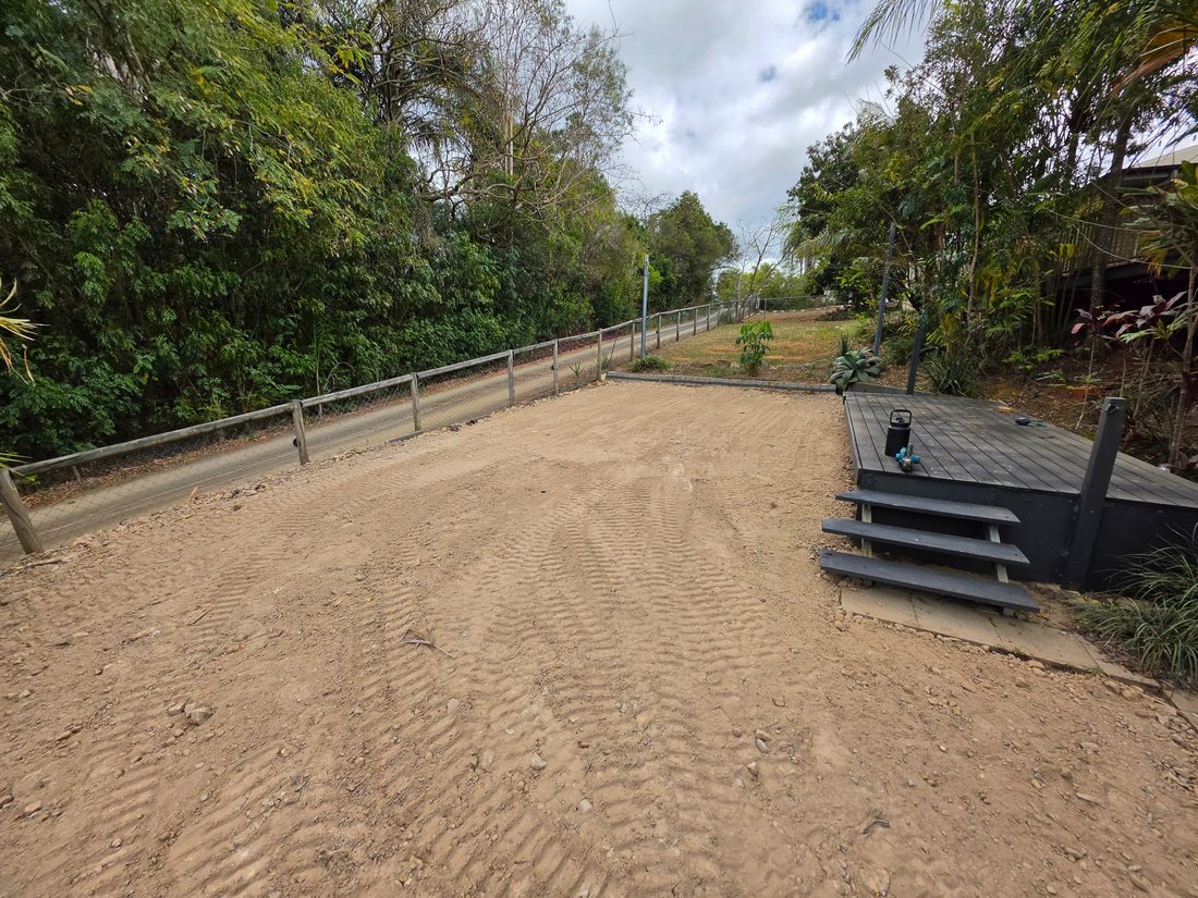 Driveway prepared and graded to finished level